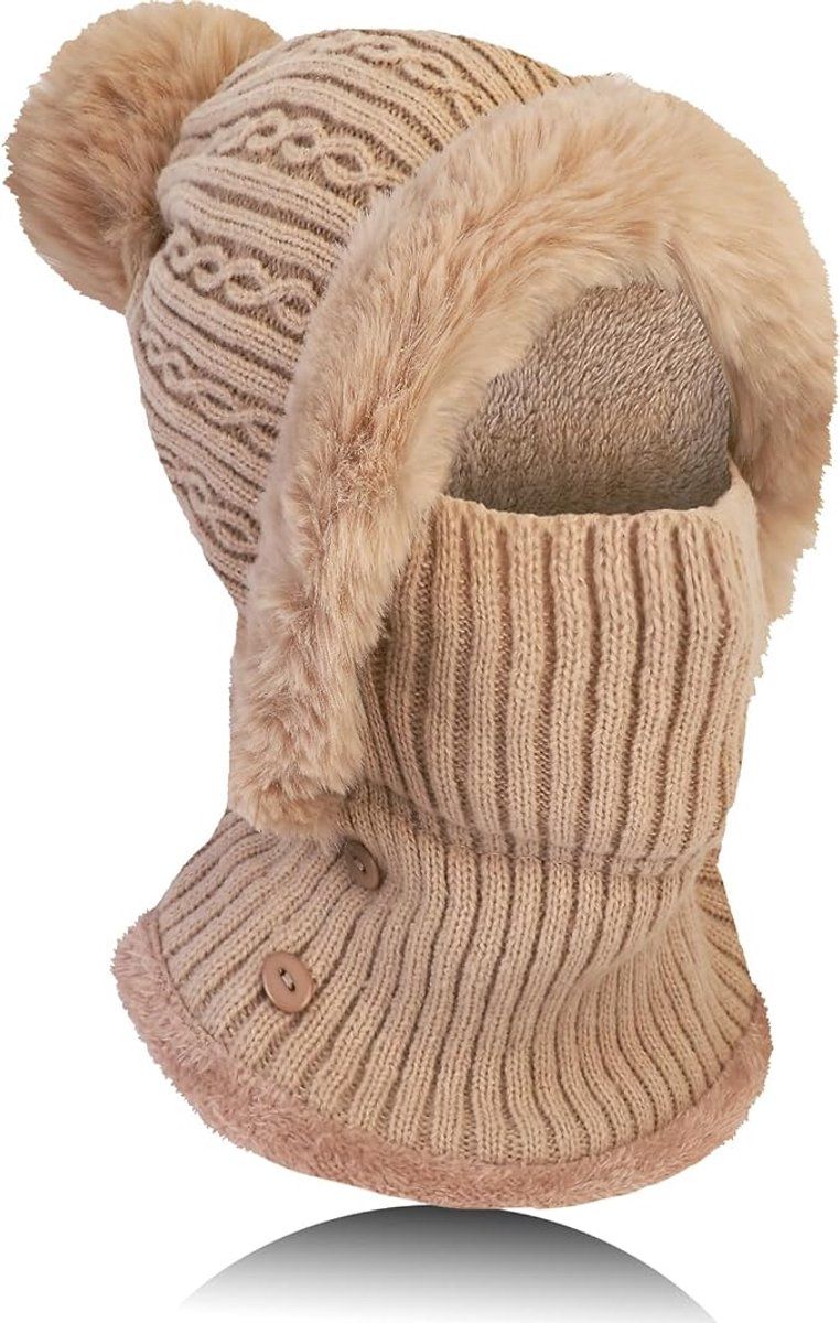 winter warm knitted hat neck warmer set
