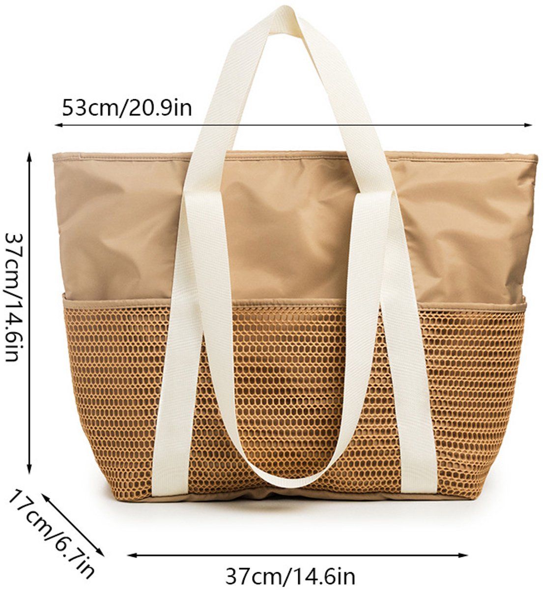 Waterproof Mesh Beach Bag  XXL Brown