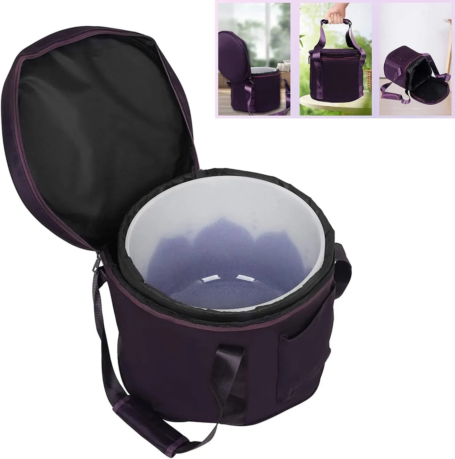 Singing Bowl Carry Bag with Handle, Black