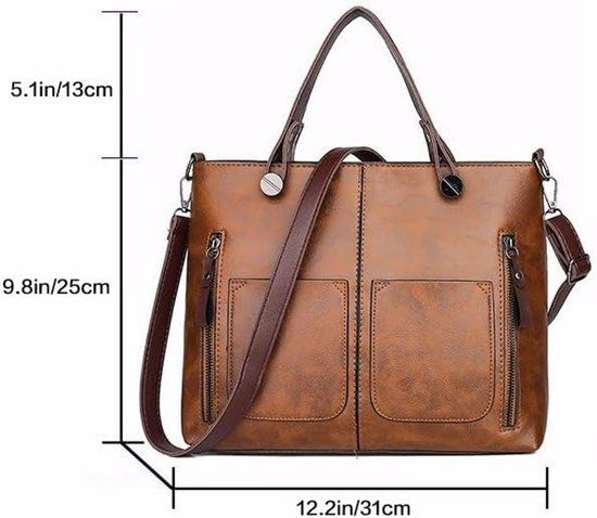 Shoulder Bag with Multiple Compartments Brown