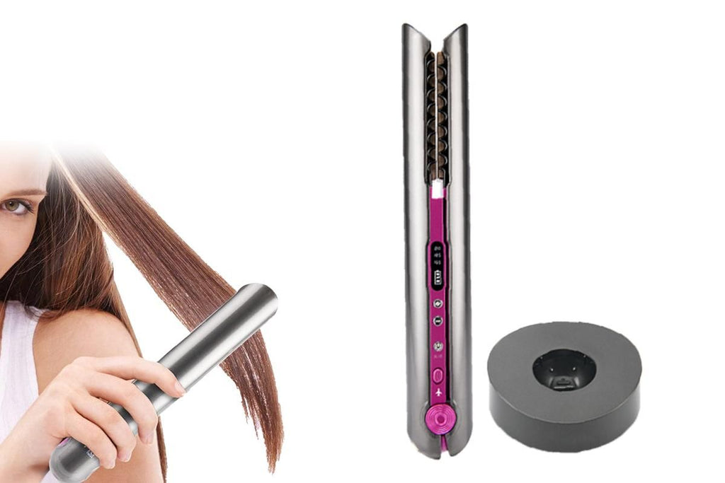 2-in-1 Rechargeable Cordless Flat Iron Hair Straightener Hair Curler