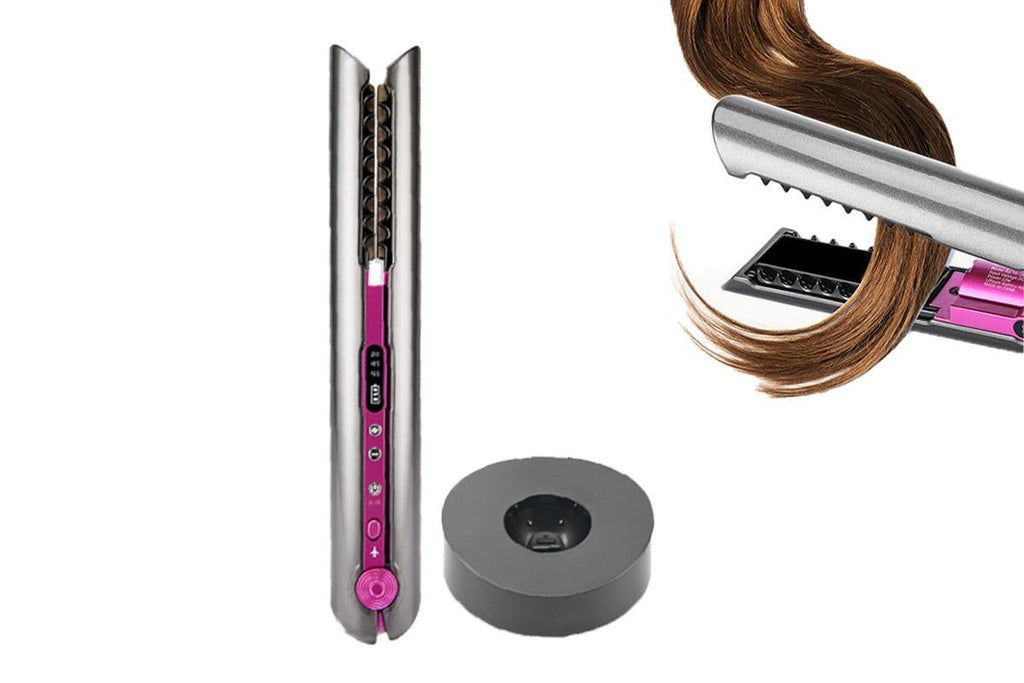 2-in-1 Rechargeable Cordless Flat Iron Hair Straightener Hair Curler
