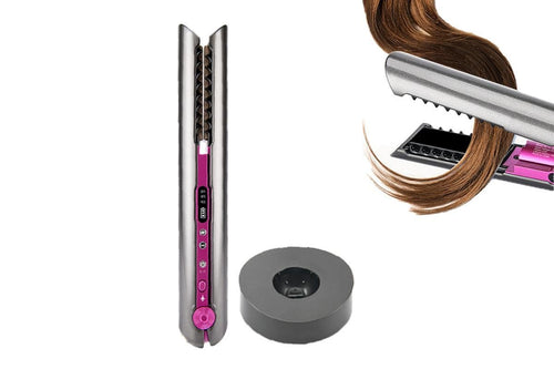 2-in-1 Rechargeable Cordless Flat Iron Hair Straightener Hair Curler