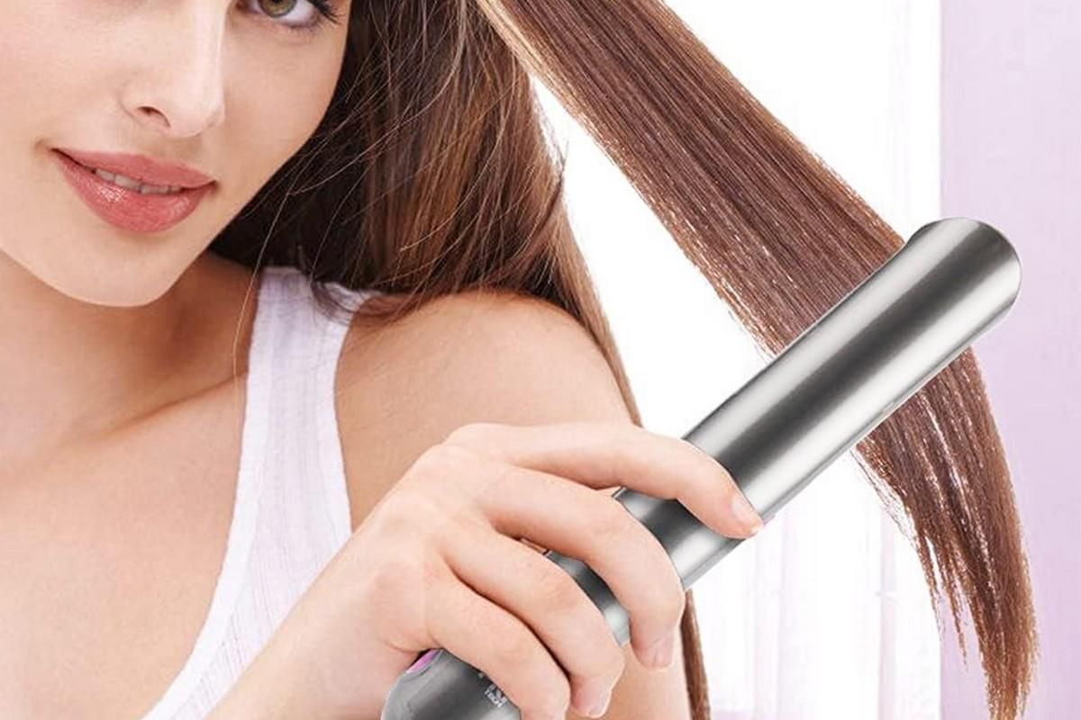 2-in-1 Rechargeable Cordless Flat Iron Hair Straightener Hair Curler
