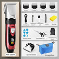 Digital Display Electric Hair Clipper—Red