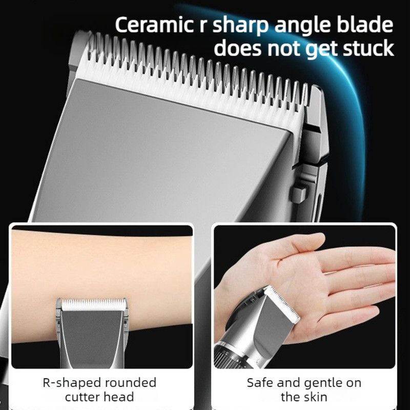 Digital Display Electric Hair Clipper—Red