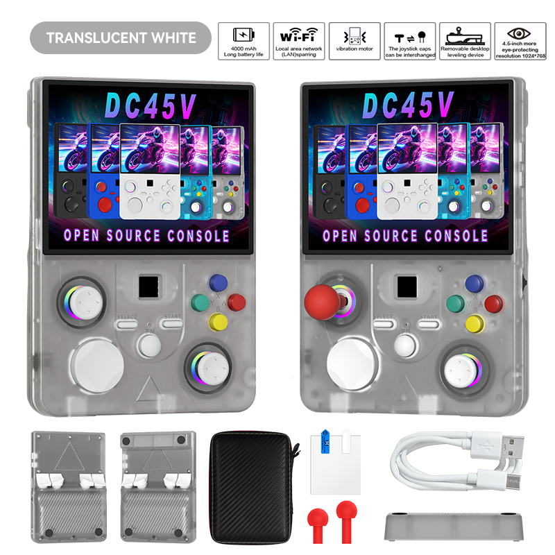 DC45V Retro Handheld Game Console -Translucent white