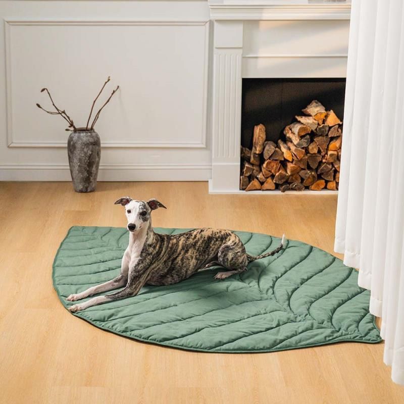 Stylish Leaf-Shaped Pet Mat(Green)