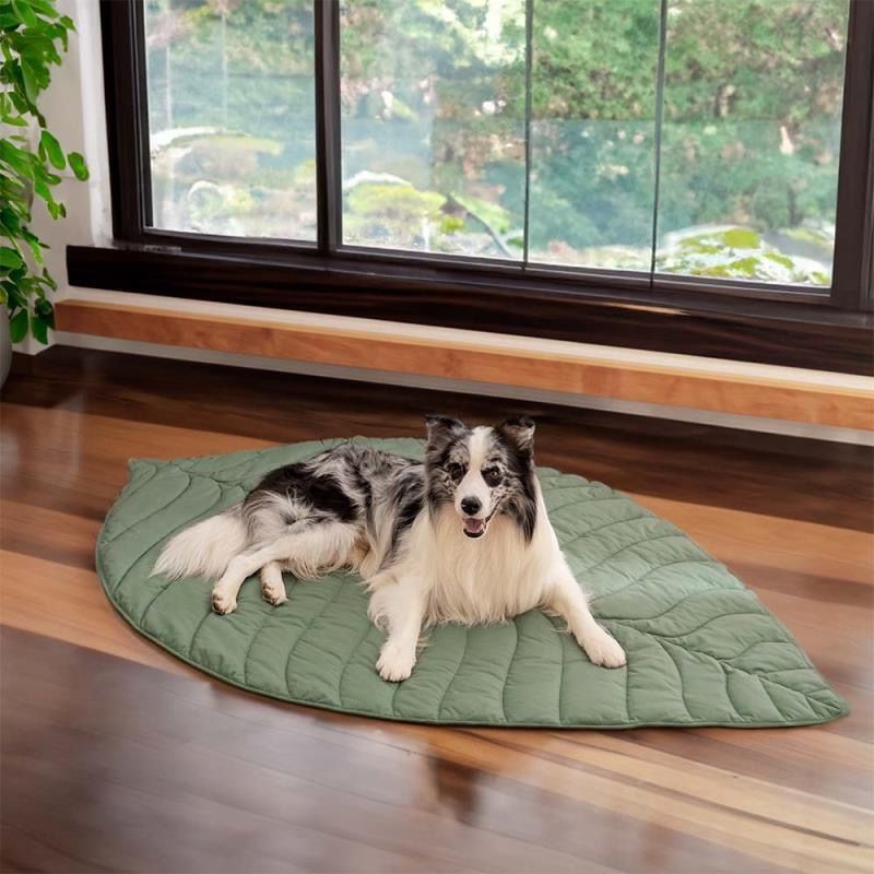 Stylish Leaf-Shaped Pet Mat(Green)