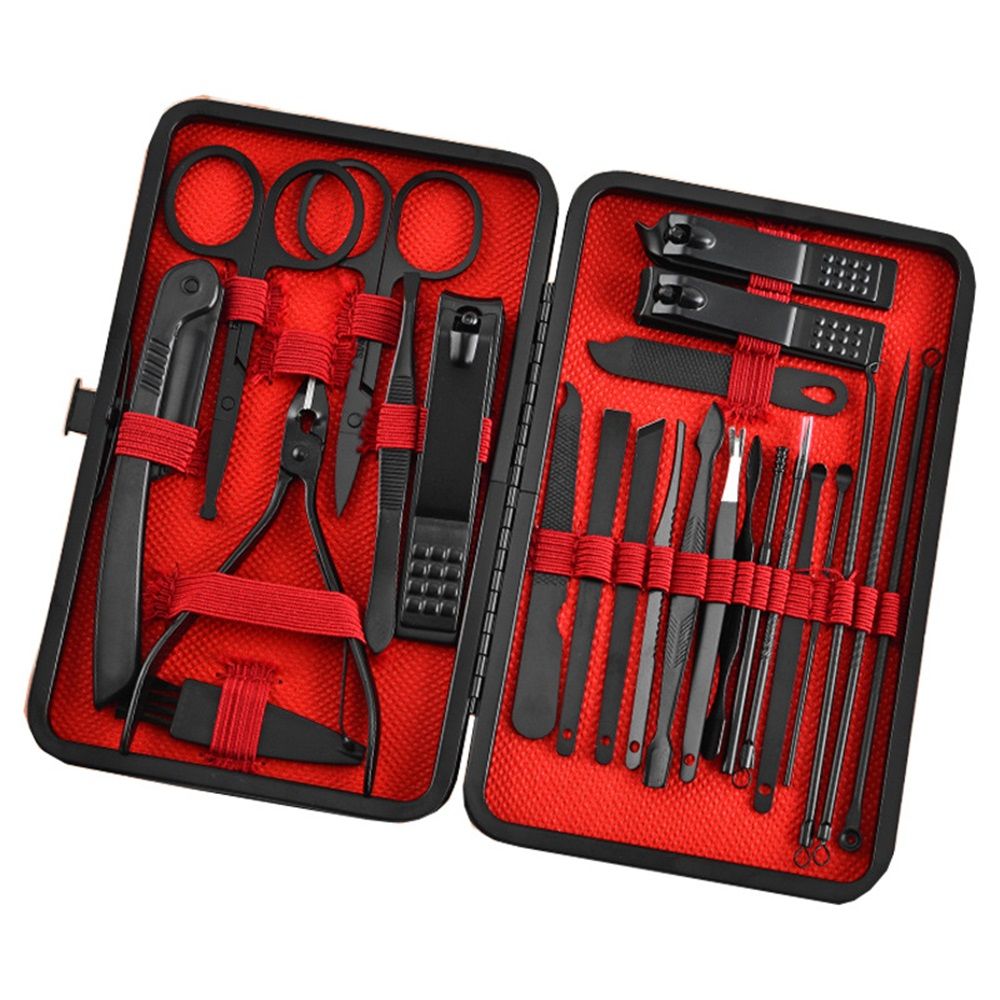 Nail Clippers Sets  (Red/Black_24 in 1)