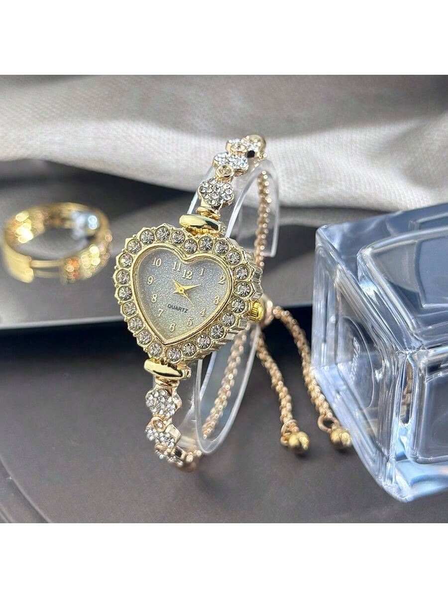 Gradient Gold Alloy Bracelet Watch