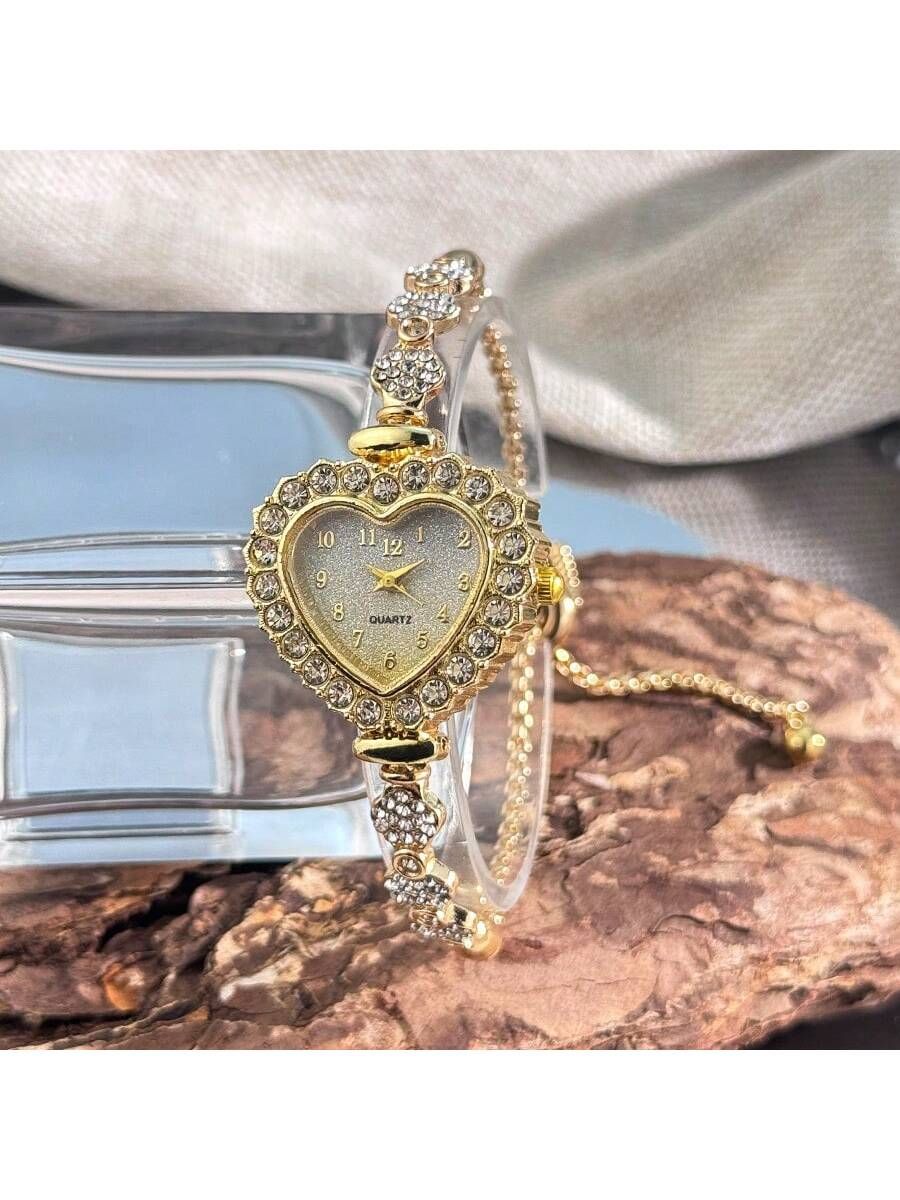 Gradient Gold Alloy Bracelet Watch