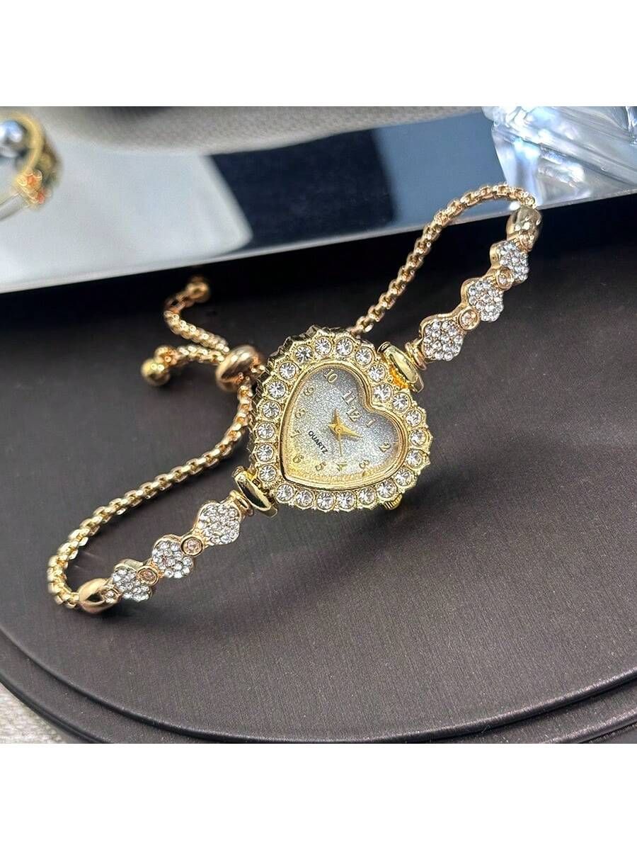 Gradient Gold Alloy Bracelet Watch