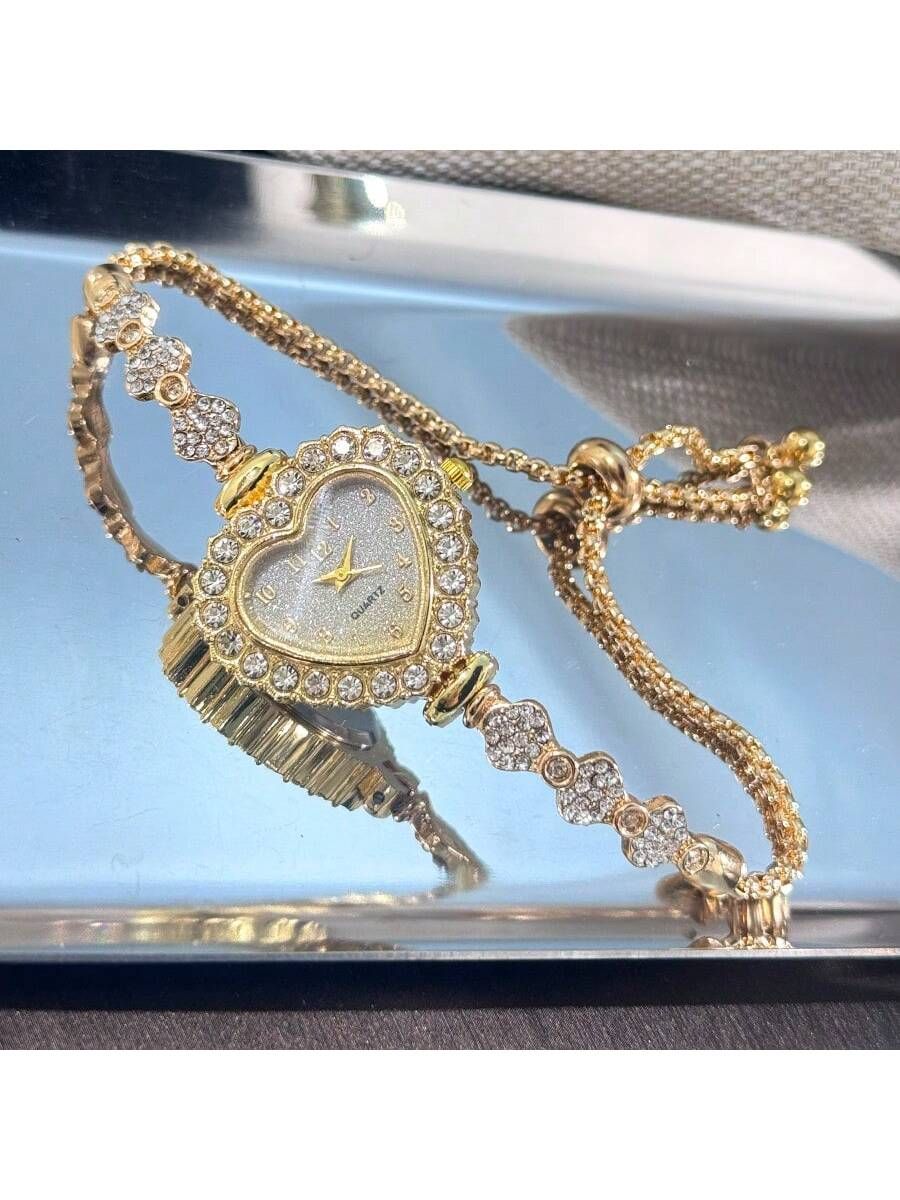 Gradient Gold Alloy Bracelet Watch