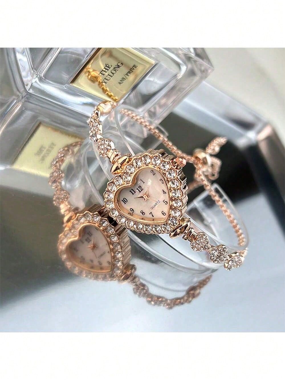 Rose Gold Alloy Bracelet Watch