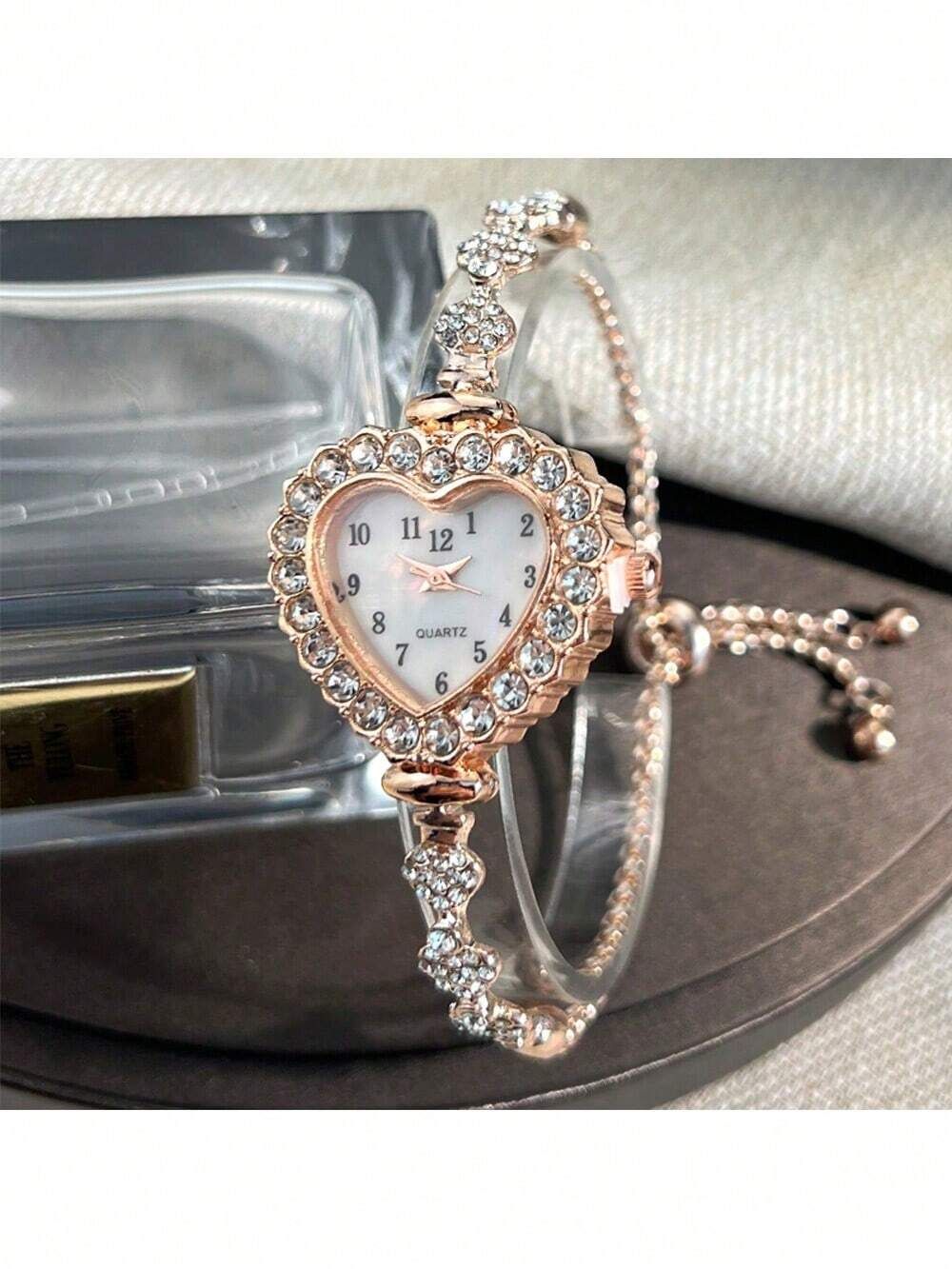 Rose Gold Alloy Bracelet Watch