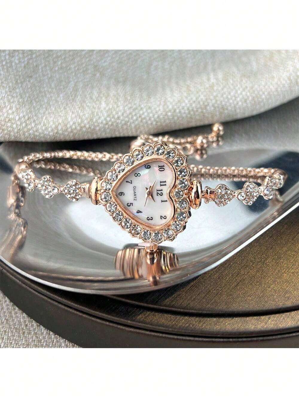 Rose Gold Alloy Bracelet Watch