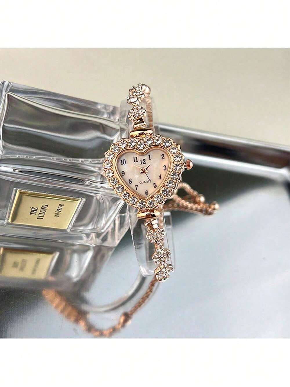 Rose Gold Alloy Bracelet Watch