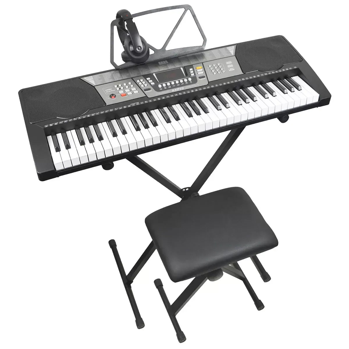 Black Digital Portable Keyboard Pack With Headphones
