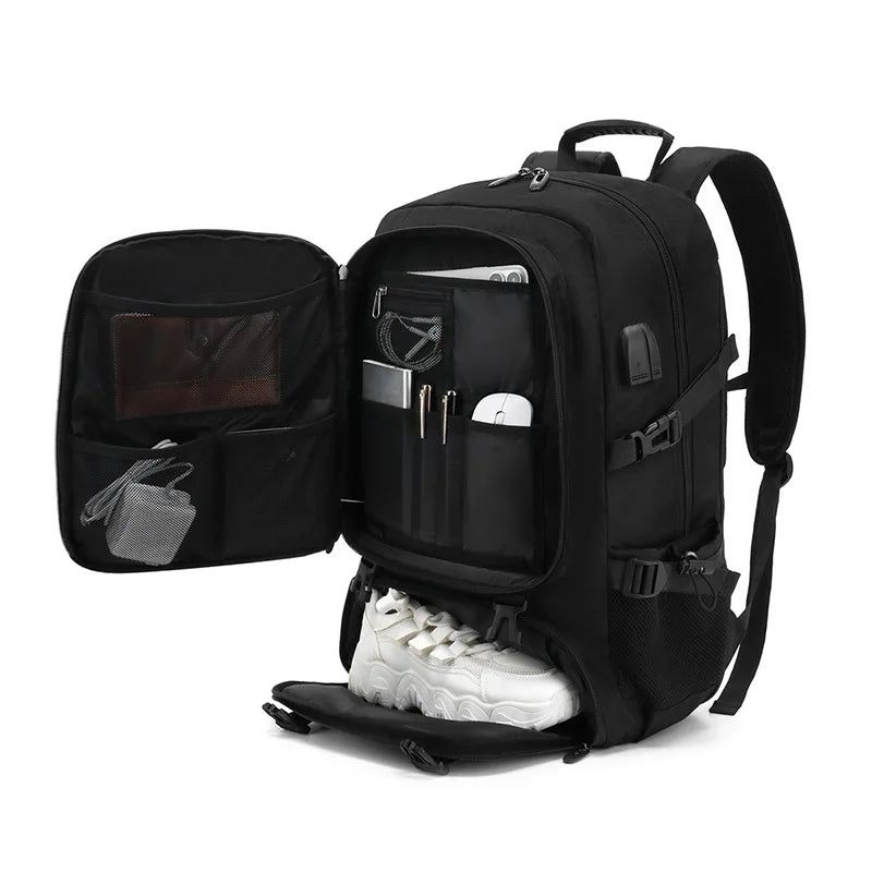 80L Mens Travel Backpack Waterproof  Black