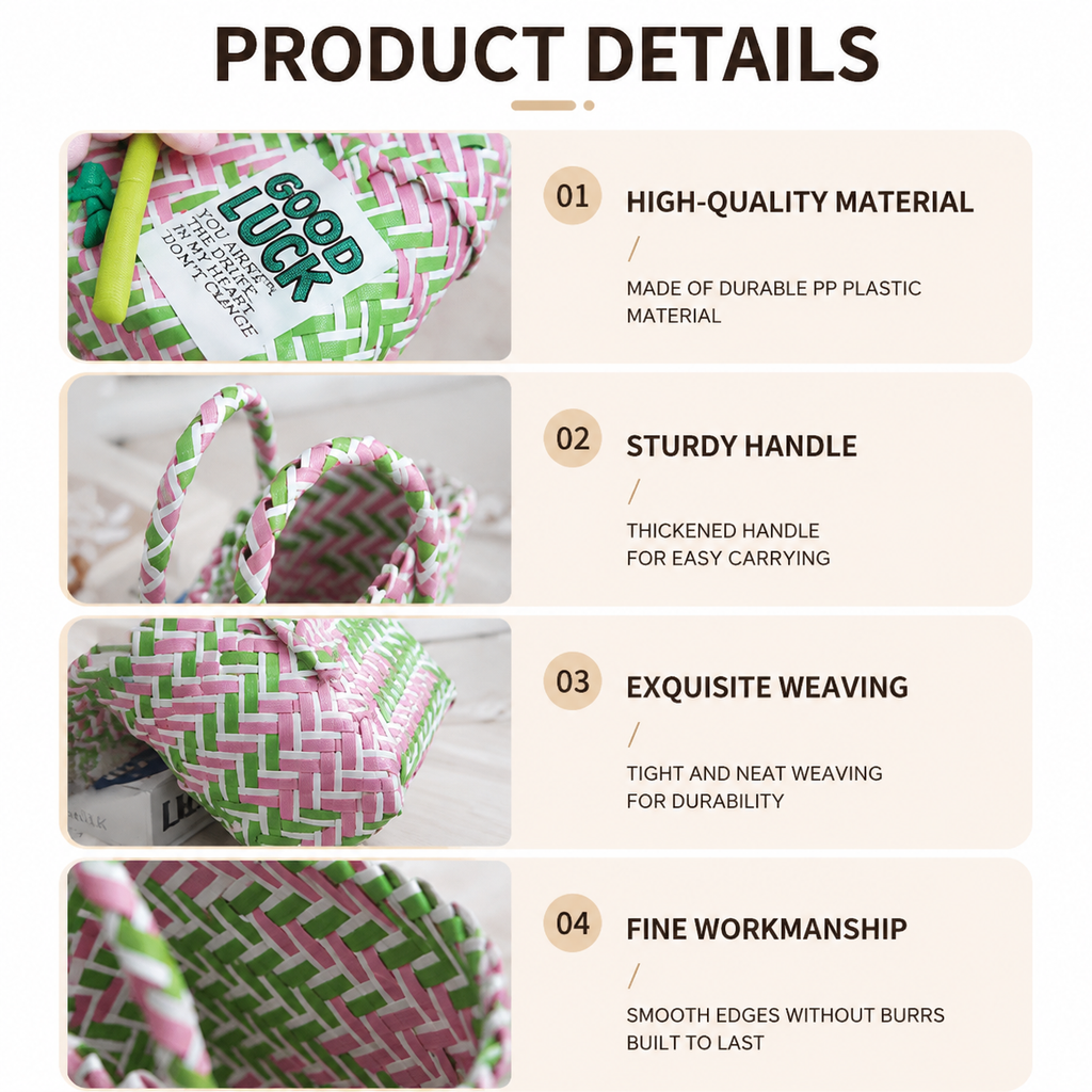 Tote Bag with Upright Square Structure & Flower Deco