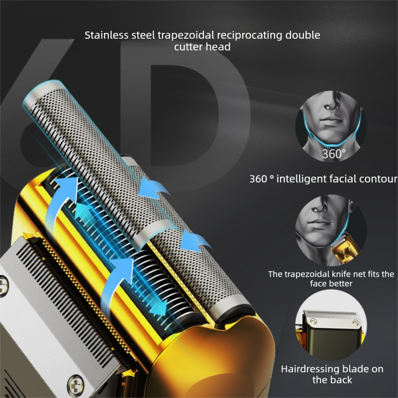 Men's Reciprocating Foil Shaver Upgraded Set (Silver)