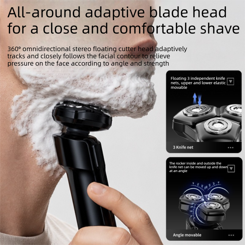 Men's 3-Head Electric Rotary Shaver Premium Set