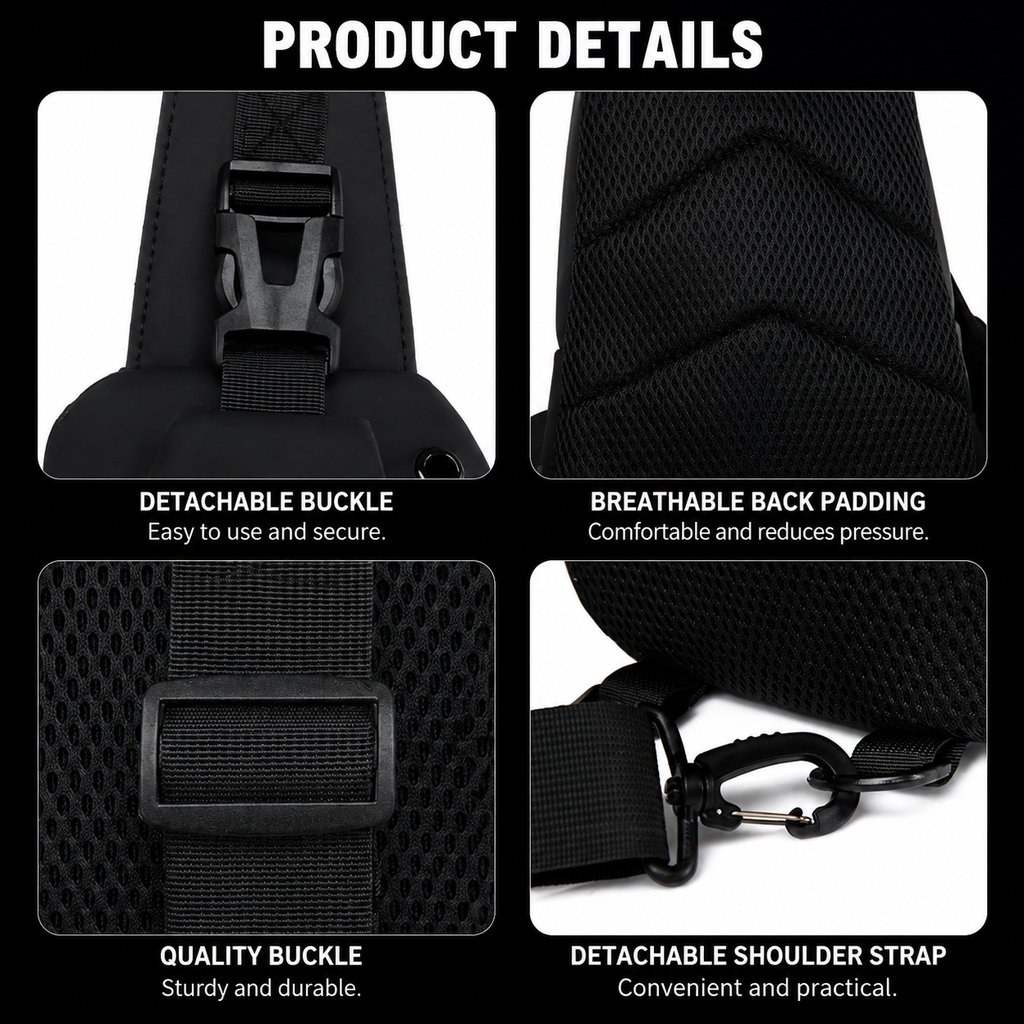 Black  Sling Chest Bag