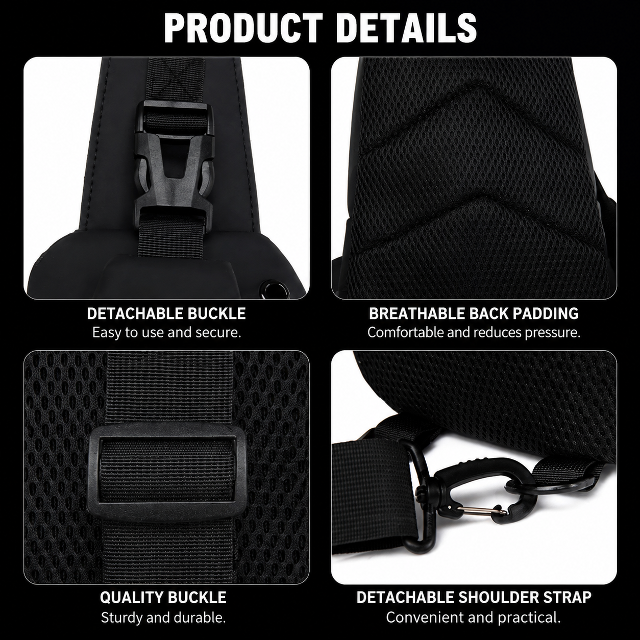 Black  Sling Chest Bag
