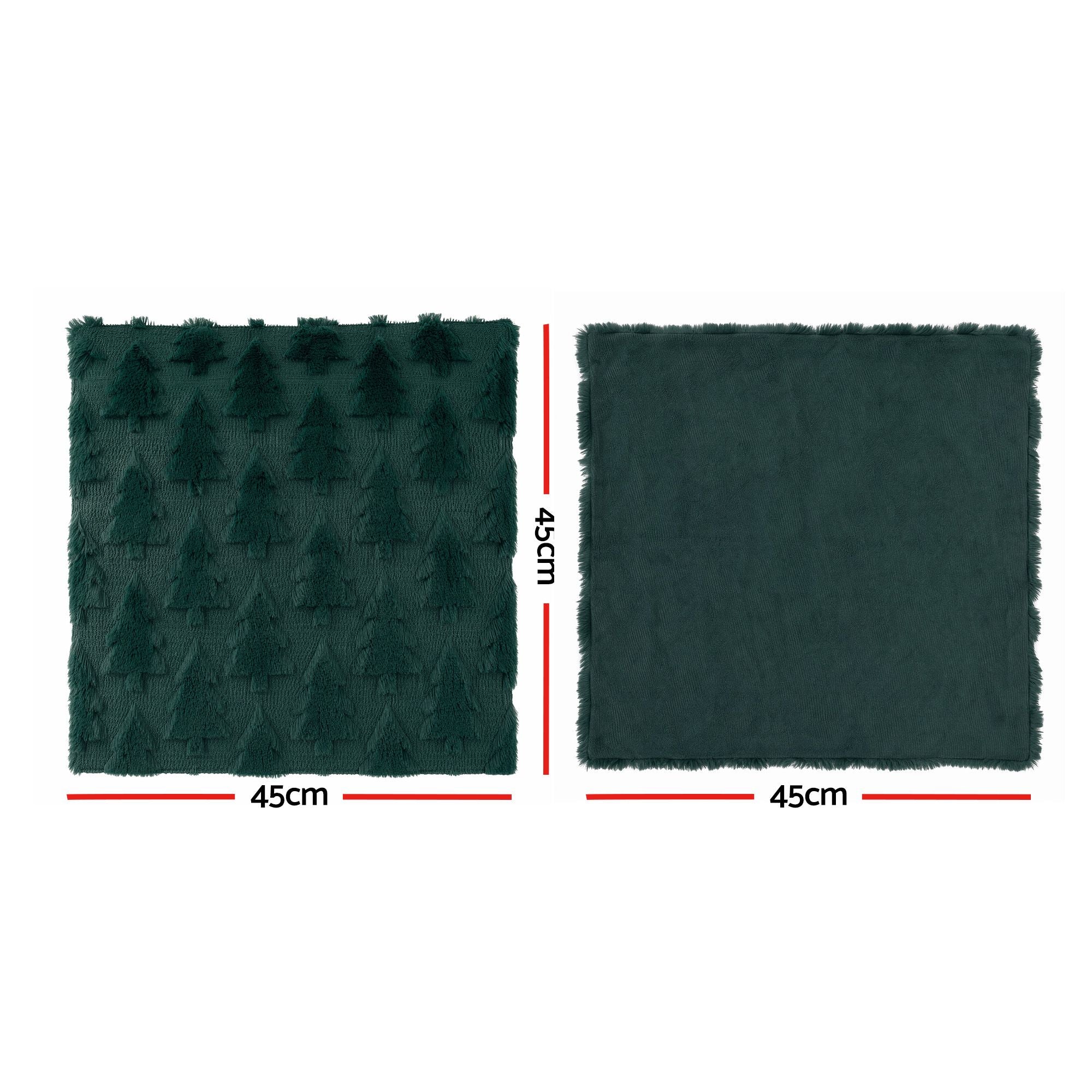 Jingle Jollys Christmas Tree Pillow Covers 2 Packs - Green